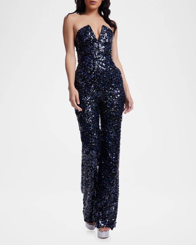Fernanda Strapless Sequin Jumpsuit